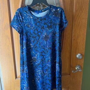 Apt. 9 Blue and Black Floral Midi Dress